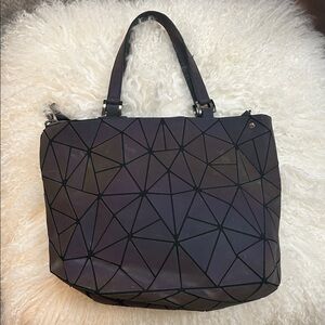 Iridescent Geometric Purple Tote Bag